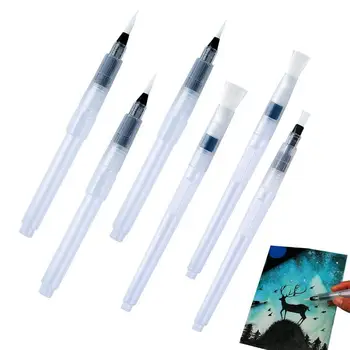 Canetas pincel aquarela conjunto de pincéis para pintura a água fácil de limpar 6 pçs pincel de cor de água para pintura diy marcadores para