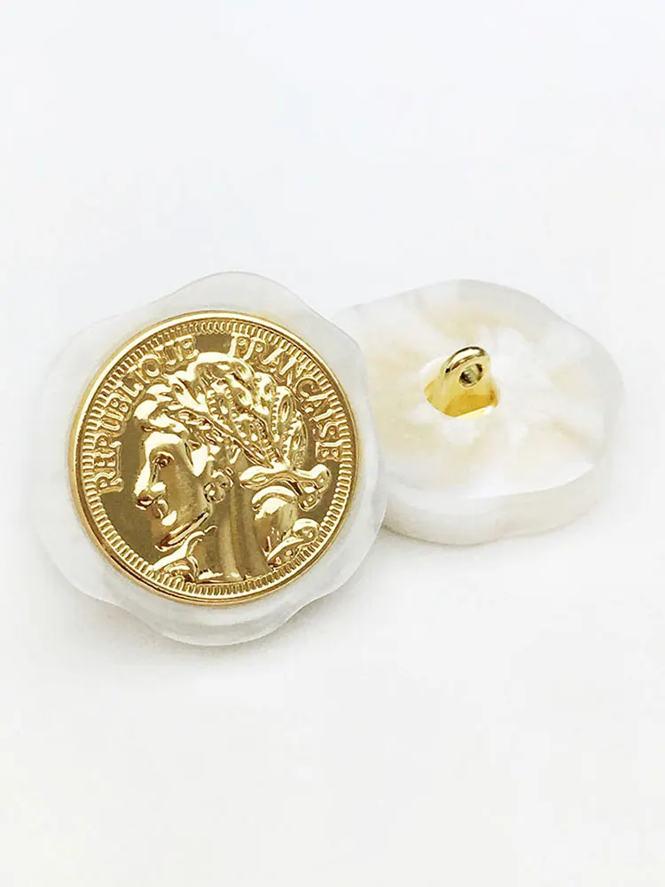 6 stücke 18/20/23/25/30mm Harz Metall Tasten für Kleidung Kleid Frauen Mantel DIY Nähen Taste Luxus Handgemachte Dekorative Zubehör – Detail 7