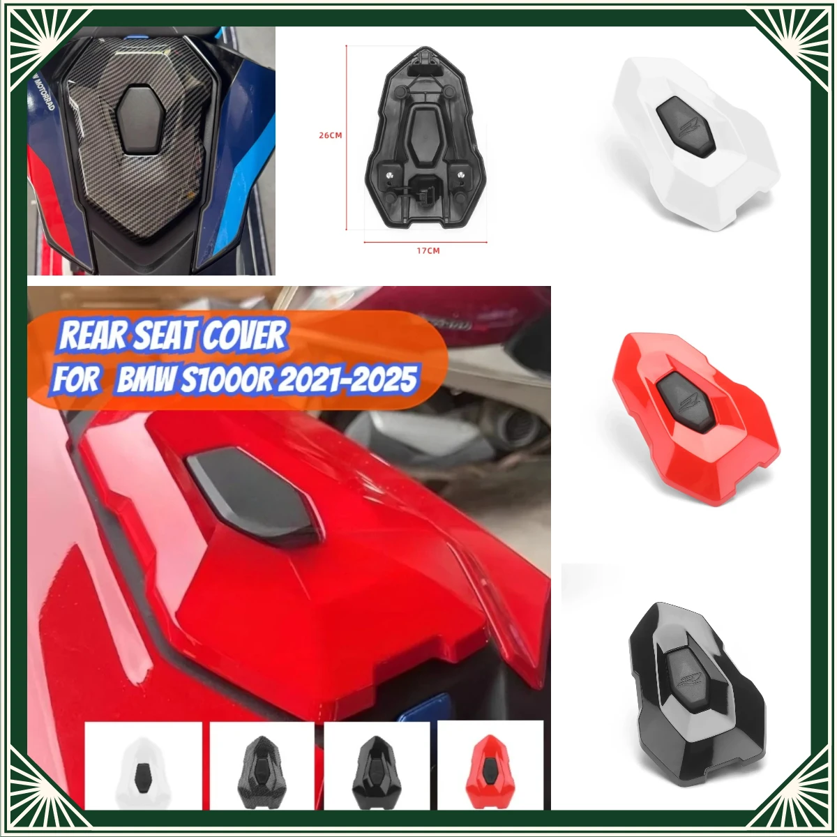 Motorcycle Kit For BMW S1000R 2021-2024 Passenger Seat Cover Tailgate Rear Seat Fairing Rear Seat Tail Cover