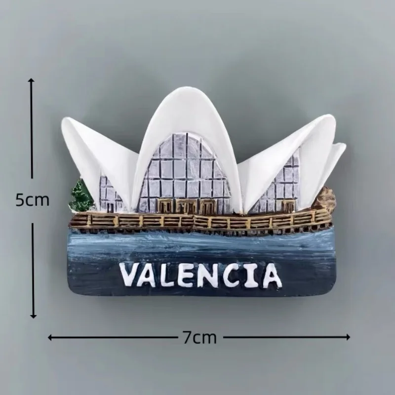 3D Resin Fridge Magnet Spain City Souvenir Barcelona Valencia Madrid Cordoba Granada Refrigerator Magnet Home Decor Gift