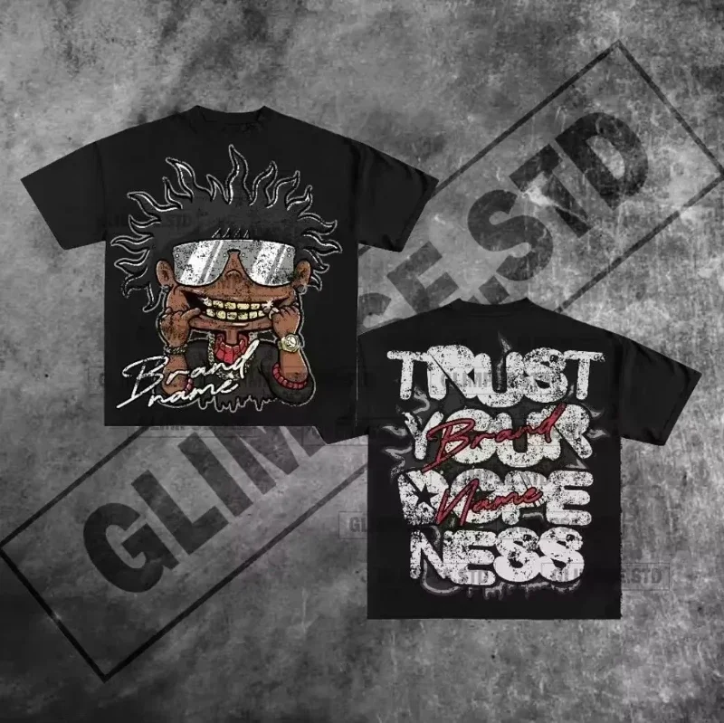 

Винтажная футболка в стиле Харадзюку с графическим рисунком, повседневная летняя футболка с коротким рукавом для мужчин и женщин Y2K, футболка в стиле хип-хоп, большие хлопковые футболки, уличная одежда