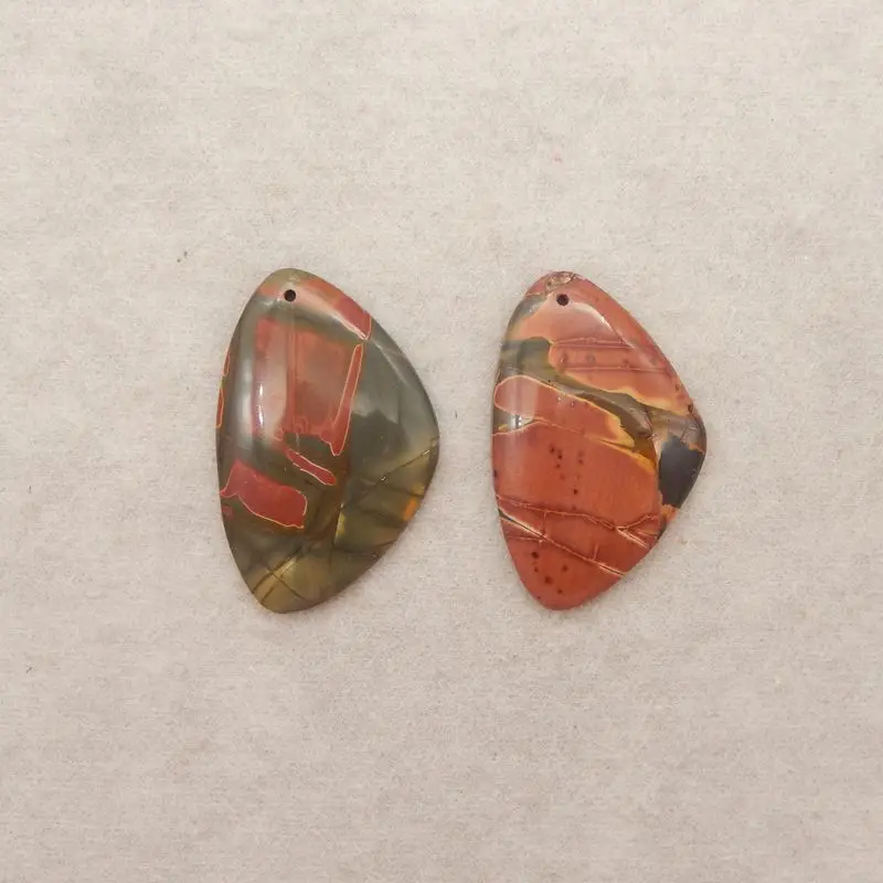 2PCS Polished Multi-Color Picasso Jasper Teardrop Pendants Handcrafted Natural Gemstone Pendants for Boho Jewelry Artisan Use
