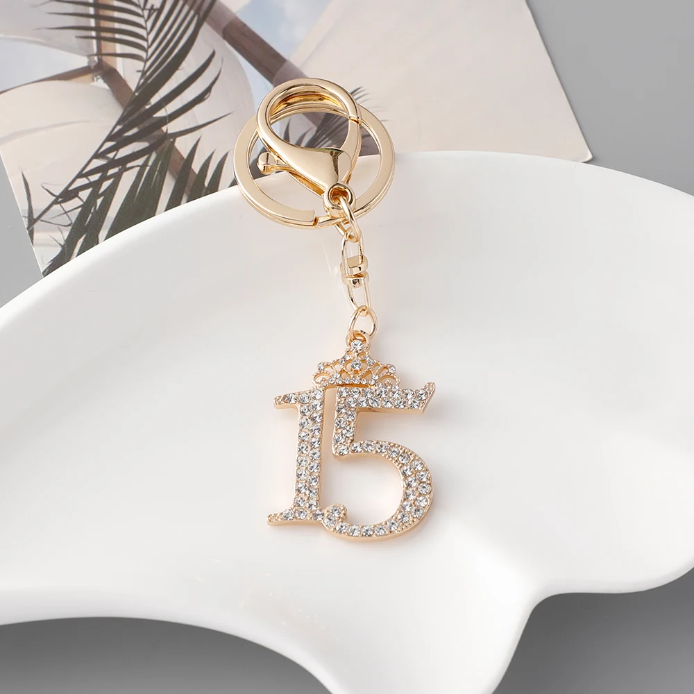 15th Anniversary Keychain 15th Birthday Key Ring Queen\'s Crown Pendant Concert Souvenir Gift