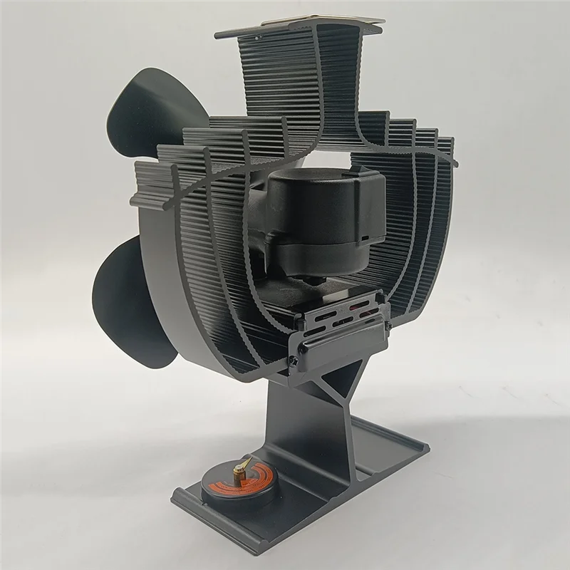 

A59Z-Wood Stove Fan Heat Powered 4-Blade Fireplace Fan For Wood/Fireplace/Log Burner 60 Degree Shaking Heads Fan