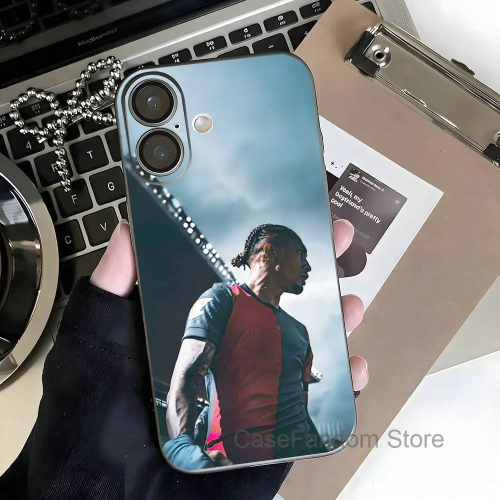 Custodia Trasparente Grigia per iPhone 17,16,15,14,13,12Pro,Max,Plus con Ricarica Wireless Magnetica, B-Brazil R-Raphinhas 11 Football