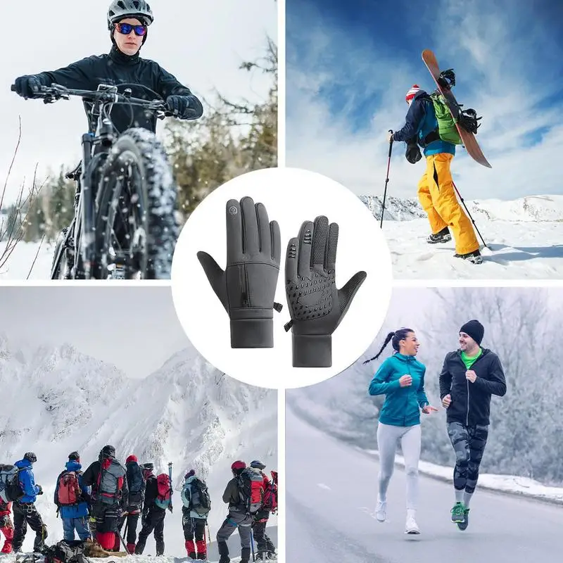 Gants de neige coordonnants imperméables pour filles, écran tactile, mitaines, poche, chaud, équitation, hiver, 506