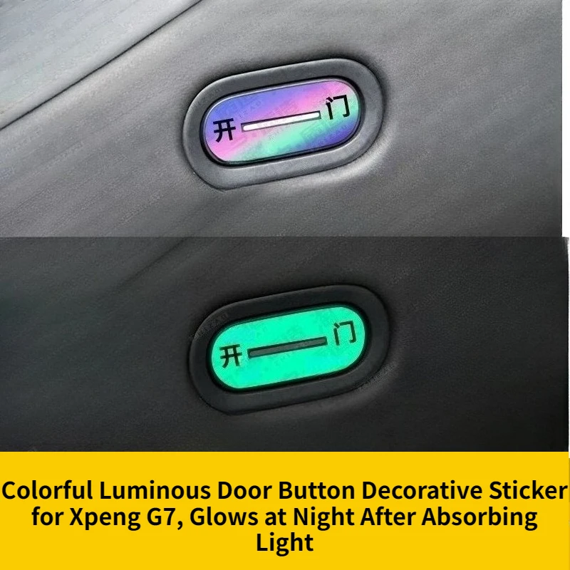 

For Colorful Luminous Door Button Anti-Scratch Protective Sticker for Xpeng G7 Interior Modification