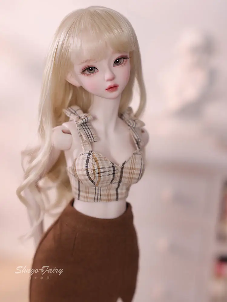 Genuine BJD Doll 1/4 Faina Xiuyan Girl Camisole Workplace Style Bariy Body Big Chest Sweet Smile Jointed Doll Makeup Resin Toys