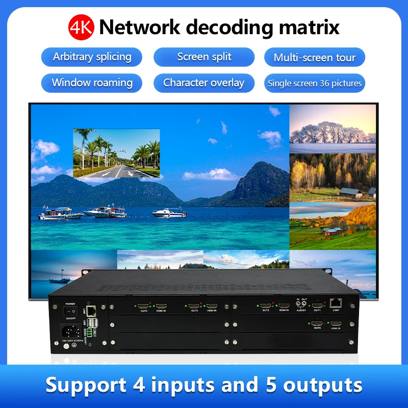 

H.265 H.264 4K HD Network Video Decoder input Camera Digital Decoder Matrix Network Video Decoder for HDMI Various Surveillance