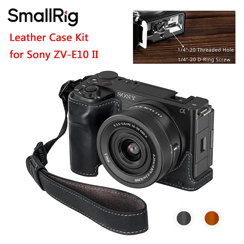 

SmallRig Leather case kit with wristStrap & Foam Handgrip for Sony ZV-E10ll camera shell Protection cover With 1/4 Screw Hole