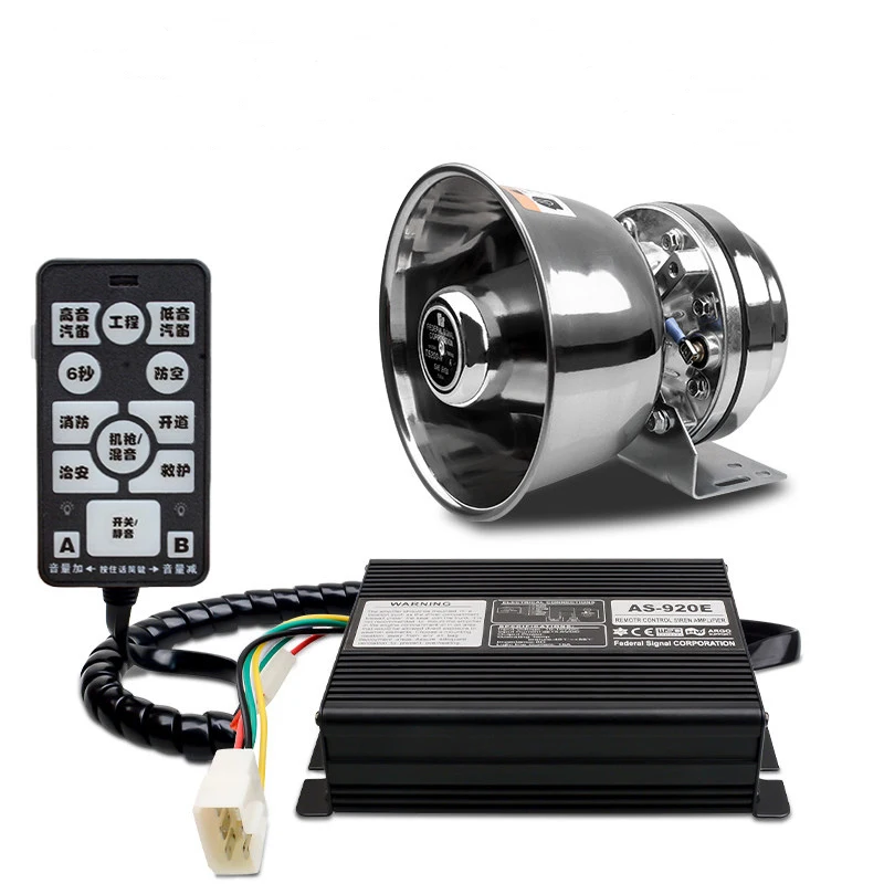 

200W 9-Tone Car Loud Warning Alarm Emergency Siren Horn Kit Electronic PA System with Handheld Microphone 12V24V for Car Truck