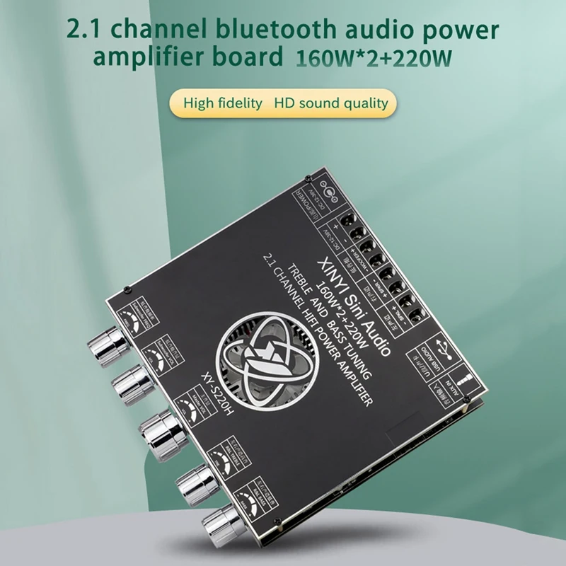 A46T XY-S220H 160Wx2+220W Power Amplifier Board TDA7498 2.1 Dual-Channel Bluetooth Compatible 5.1 Subwoofer Module