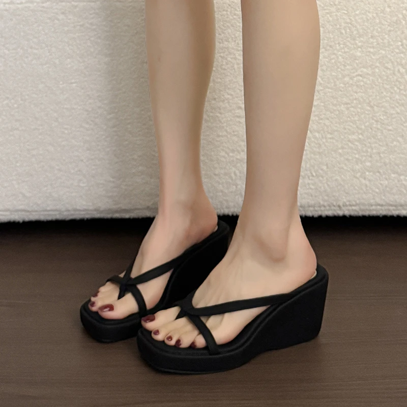 

2026 New Womens Shoes Comfort Summer Women Wedge Platform Slippers Outdoor Sports Beach Flip Flops Opened Toe Casual Shoes