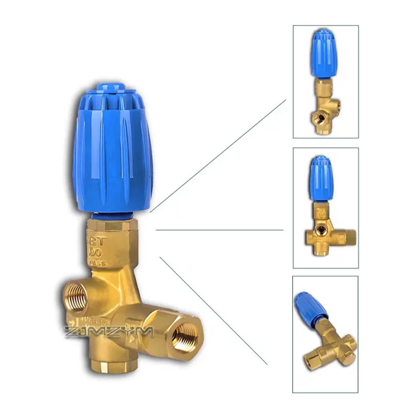 VRT100 High Pressure Washer Unloader Valve 350 Bar G1/2 Female Brass Pressure Regulating Valve for High Pressure Plunger Pump