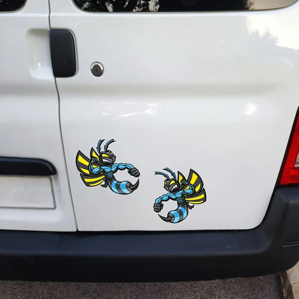 

2pcs Blue Hornet Wasp Vinyl Stickers Bike Helmet Motorbike Decal Waterproof Car Styling Auto Window Decor for Hornet Honda Bees
