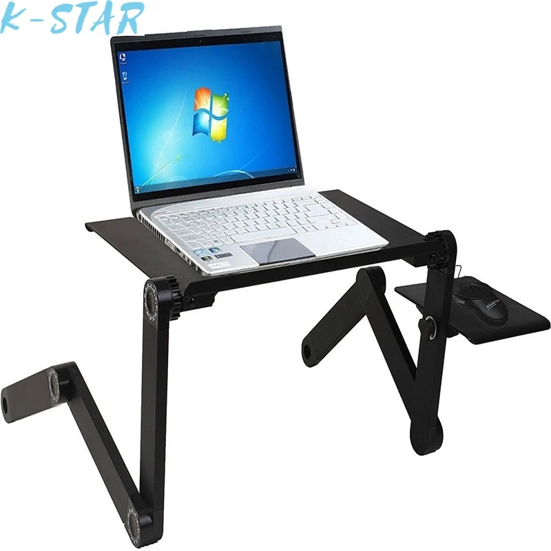 K-STAR Portable Computer Desk Adjustable Laptop Computer Desk Folding Computer Desk Ventilation Lift Bracket Tray Bed Table