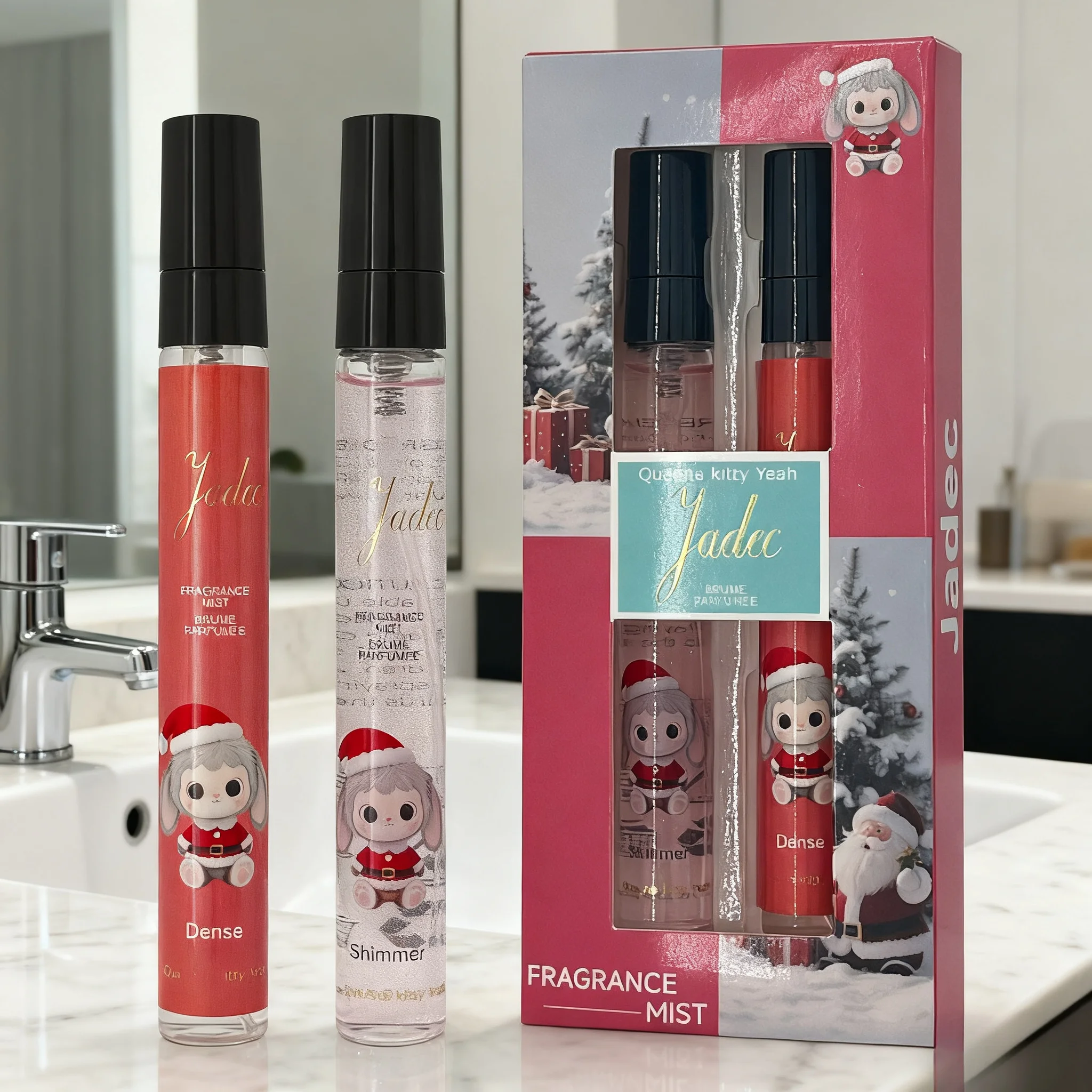 

Подарочная коробка для рождественских духов из 2 штук — праздничный ароматизированный освежитель воздуха и распылитель,