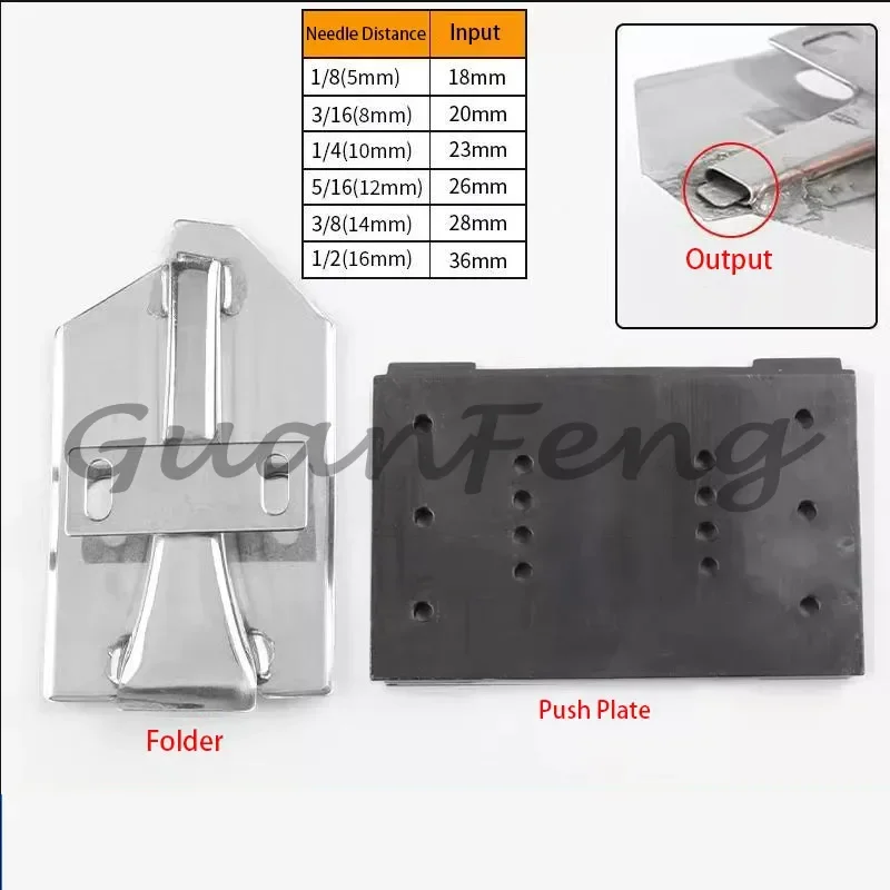 For DAYU414 Lining Tape Attaching Folder Hemmer, for Brassieres Bra Making, Fits Industrial Double Needle Sewing Machine
