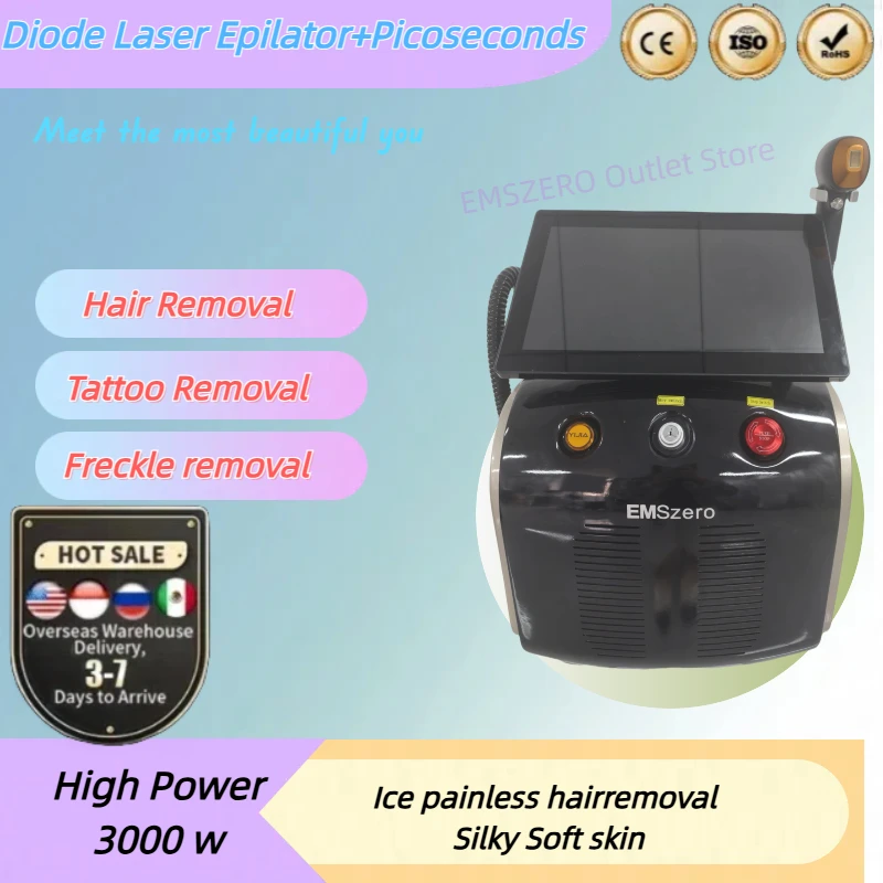 2in1 Diode Laser and Picosecond Laser 808 Diode Laser Hair Removal Tattoo Removal Machine Multifunctional beauty instrument