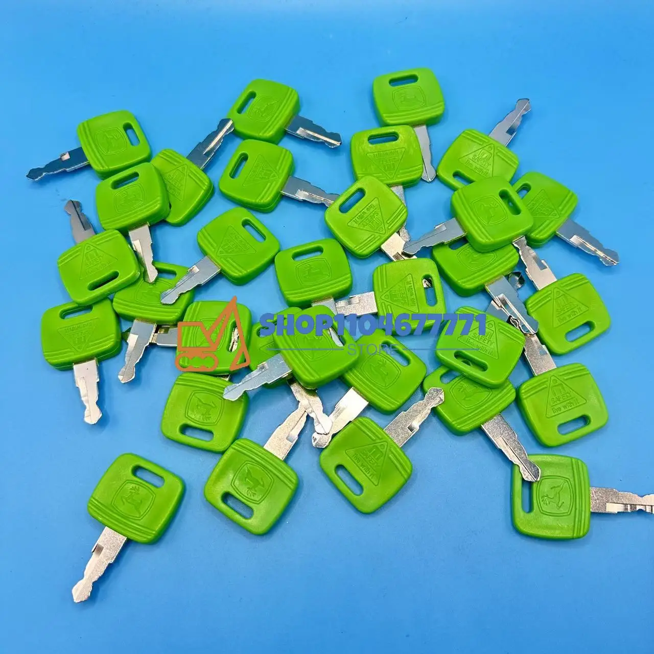 2PCS RE183935 RE43492 RE71557 RE81404 New Green Keys For John Deer e Tractor 6010 6110 6210 6310 6410 6510 Engine