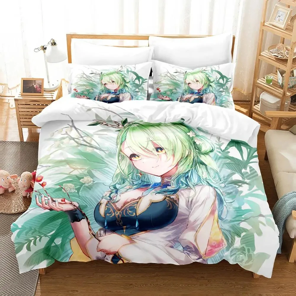 Imagem -06 - Anime Ceres e Fauna Ch. Hololive-en Conjunto de Cama Capa de Edredão Cama Capa de Colcha Fronha Consolador King Queen Size Meninos Adulto