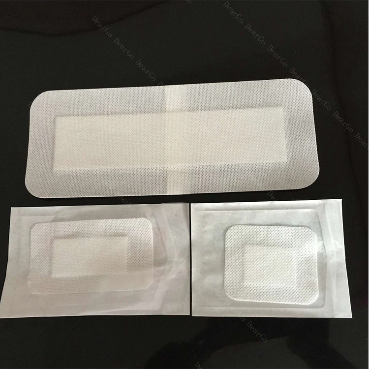 Export quality outdoor hemostatic self-adhesive non-woven fabric dressing patch 6x7cm acupoint patch individually packaged