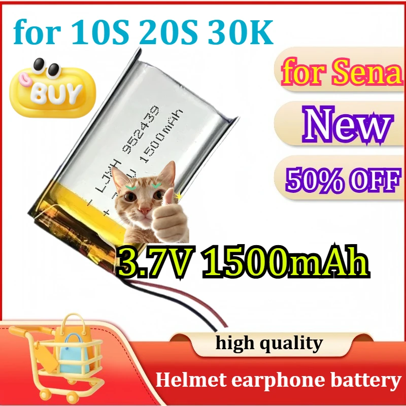 

3.7V 1500mAh for Sena 10S 20S for Octelect 20S for EVO 30K Helmet Earphone Battery
