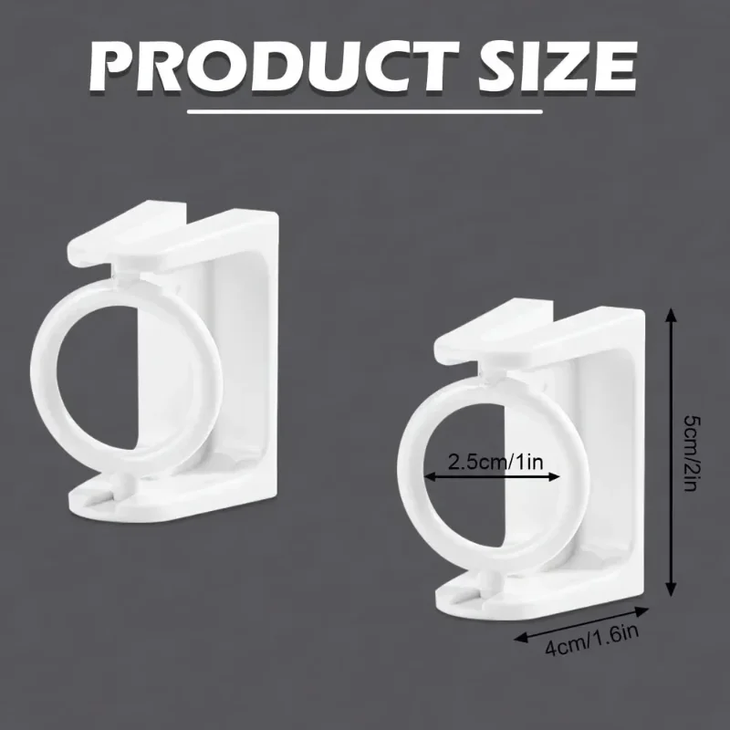 4PCS Rotating Hanging Ring Curtain Rod Telescopic Rod Fixed Bracket Kitchen Bathroom Multi-functional Storage Punch-free Hook