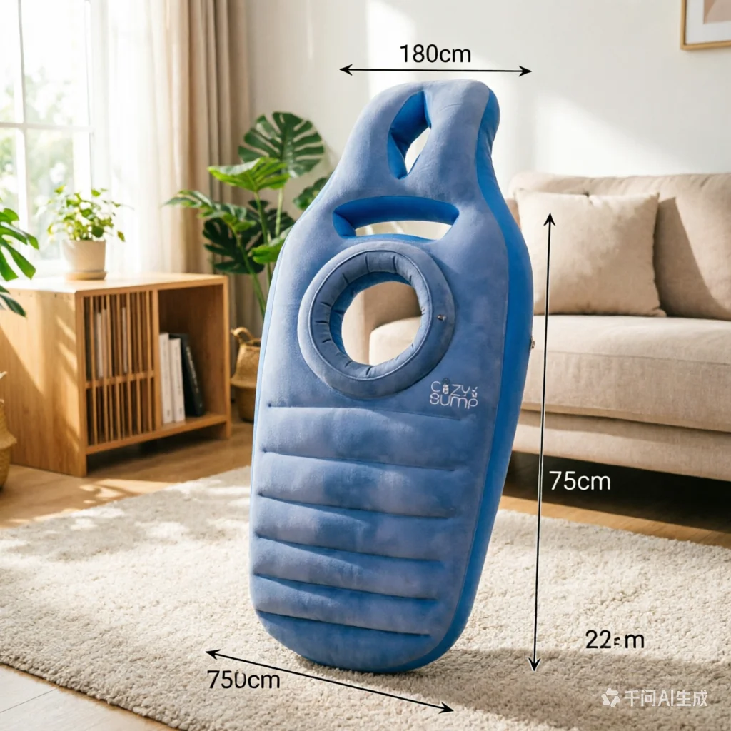 PVC Flocked Inflatable Maternity Bed, Portable Pregnancy Support Cushion with Hole, Soft Air Mattress for Home Travel Spa