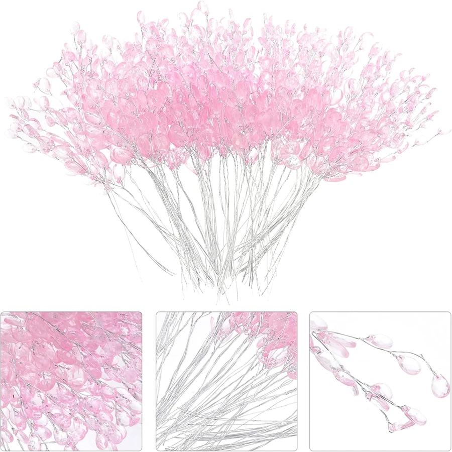 5/10 Stück künstliche Blumen, Acryl-Wassertropfen, handgefertigt, Weihnachtsdekoration für Zuhause, Hochzeits-Brautstrauß, Haarnadel, DIY-Geschenkbox – Detail 5
