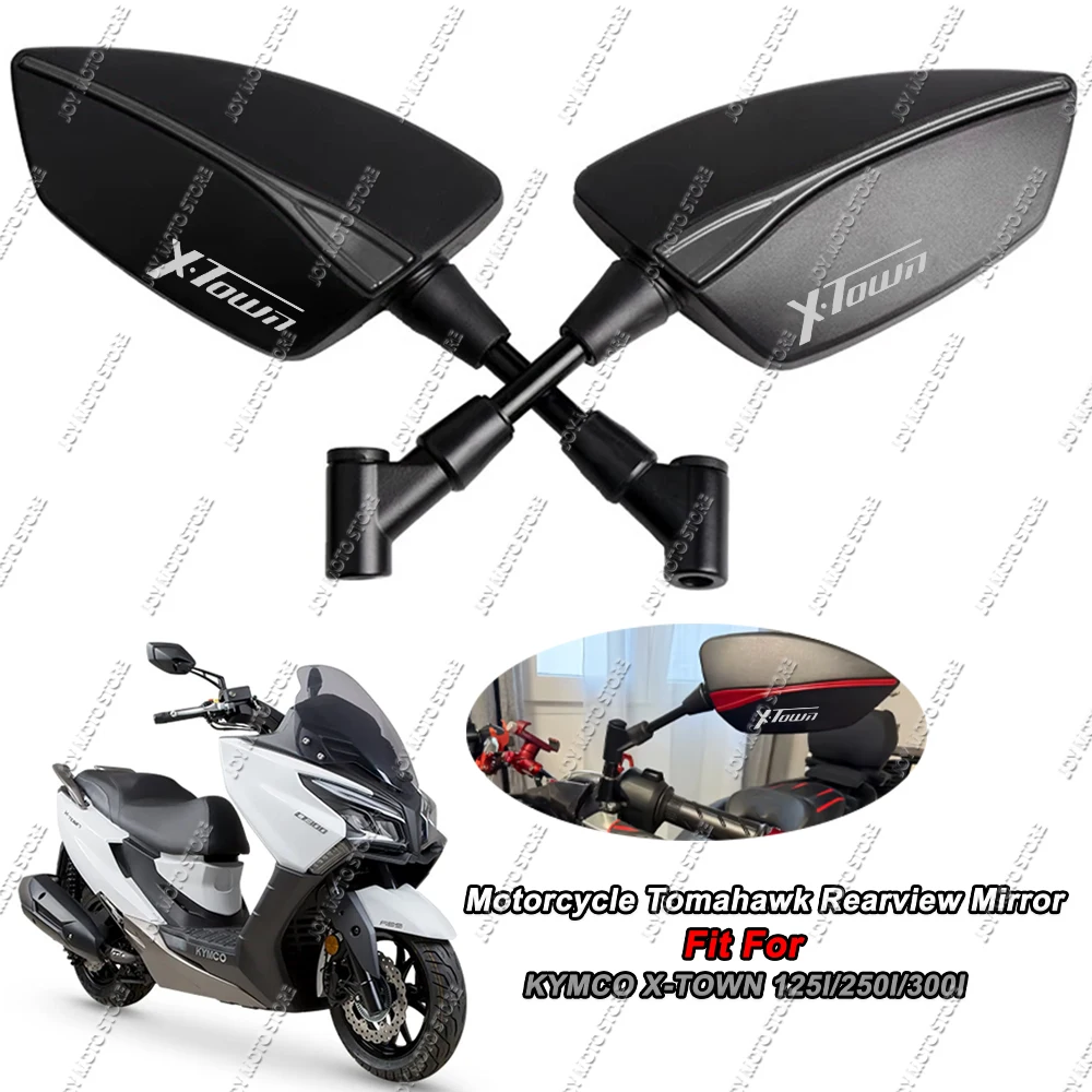 

For Kymco X-Town 125i/250i/300i Universal CNC Aluminum Tomahawk Rearview Mirrors 8mm 10mm Motorcycle Side Mirrors