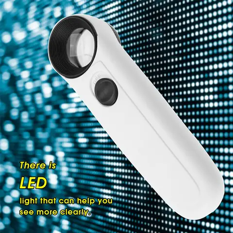 1PC 5X/15X/40X Handheld LED Lighting ABS Plastic Case Magnifying Glass Magnifier