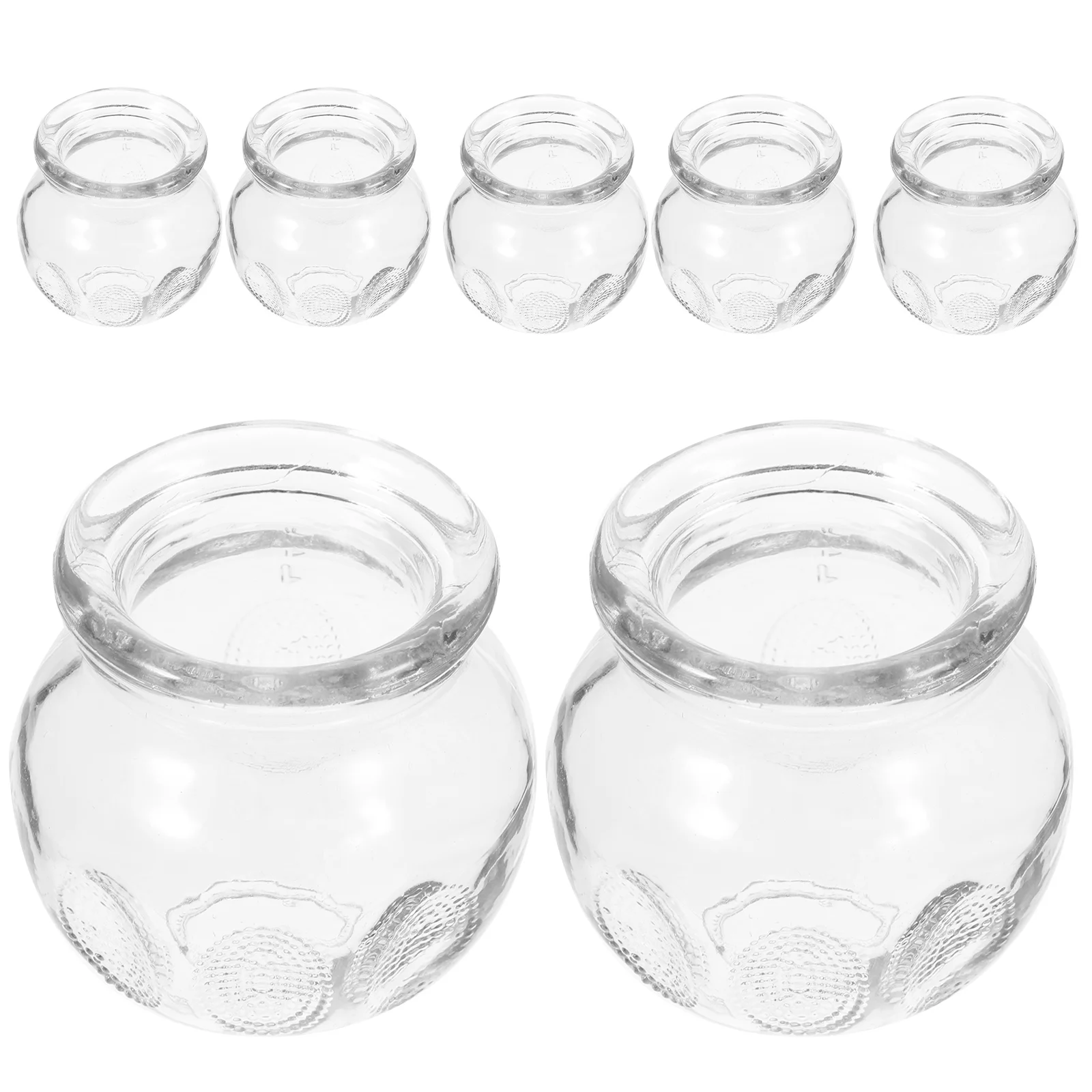 7 Pcs Glass Cupping Container Vacuum Mason Jars with Lids Thicken Home Therapy Device Massager