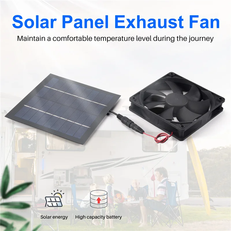 

A35R 20 Вт 12 В вытяжной вентилятор с солнечной панелью, вытяжка воздуха, мини-вентилятор, вентилятор с питанием от солнечной панели для собак, куриного домика, теплицы