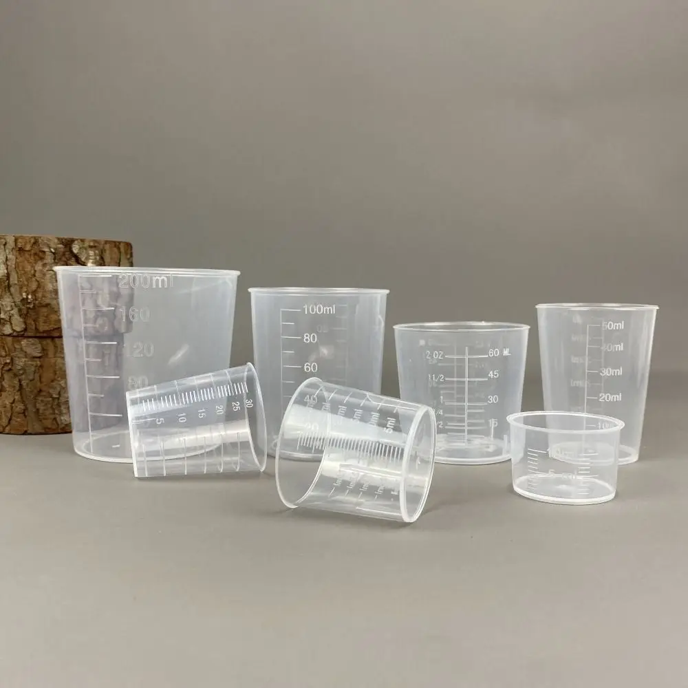 30/50/100ml Clear Graduated Measuring Cup Scale Plastic Transparent Mixing Cup Laboratory Beaker Kitchen Baking