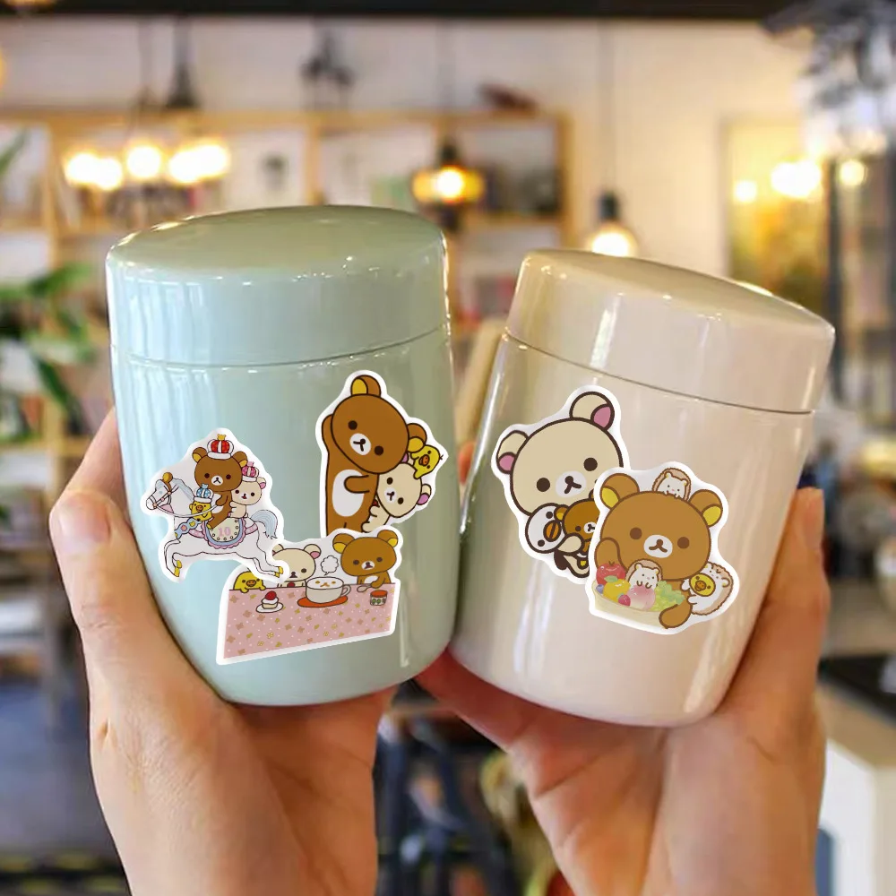50Pcs Cute Rilakkuma Bear Sticker Kawaii Cartoon Stickers For Guitar DIY Toy Bicycle Skateboard Laptop Luggage Decor