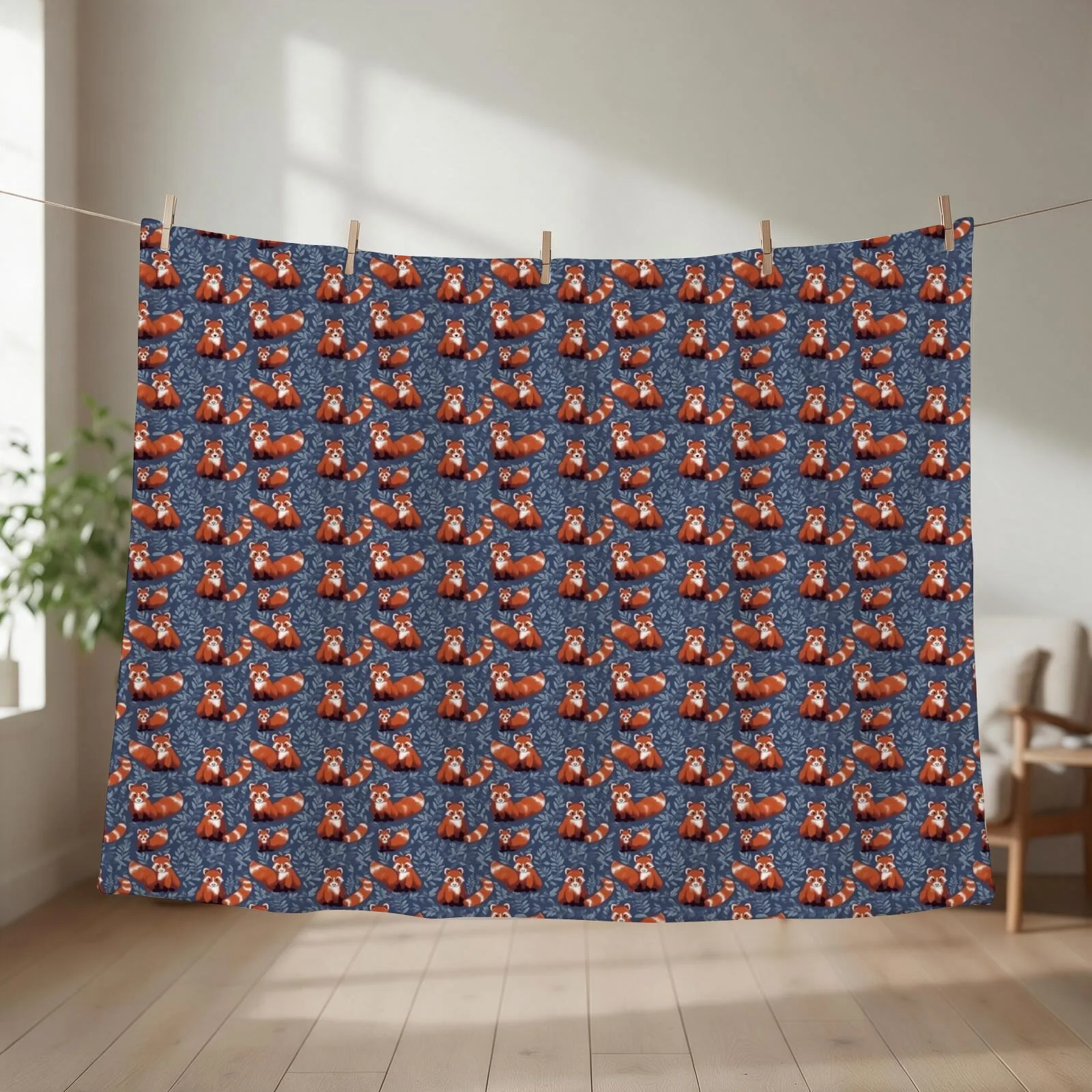 Cute Red Panda Pattern Throw Blanket couch cozy soft plush fuzzy picnic outdoor blanket