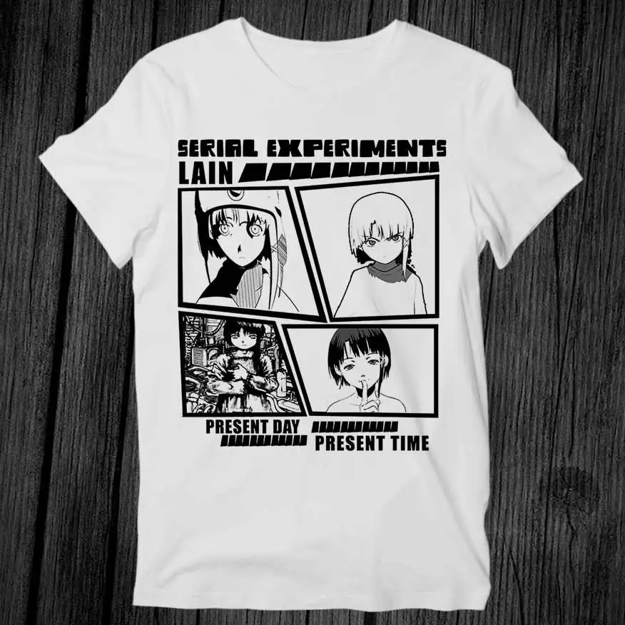 Serial Experiments Lain Present Day Time Japanese Manga Anime T Shirt Adult Cool Music Top Vintage G432