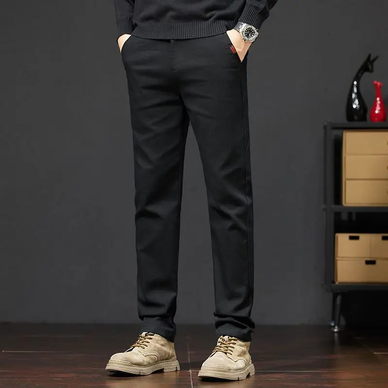 الربيع والصيف سراويل تقليدية جديدة الرجال فضفاضة سليم مستقيم السراويل سراويل تقليدية الشتاء موضة مريحة الاتجاه