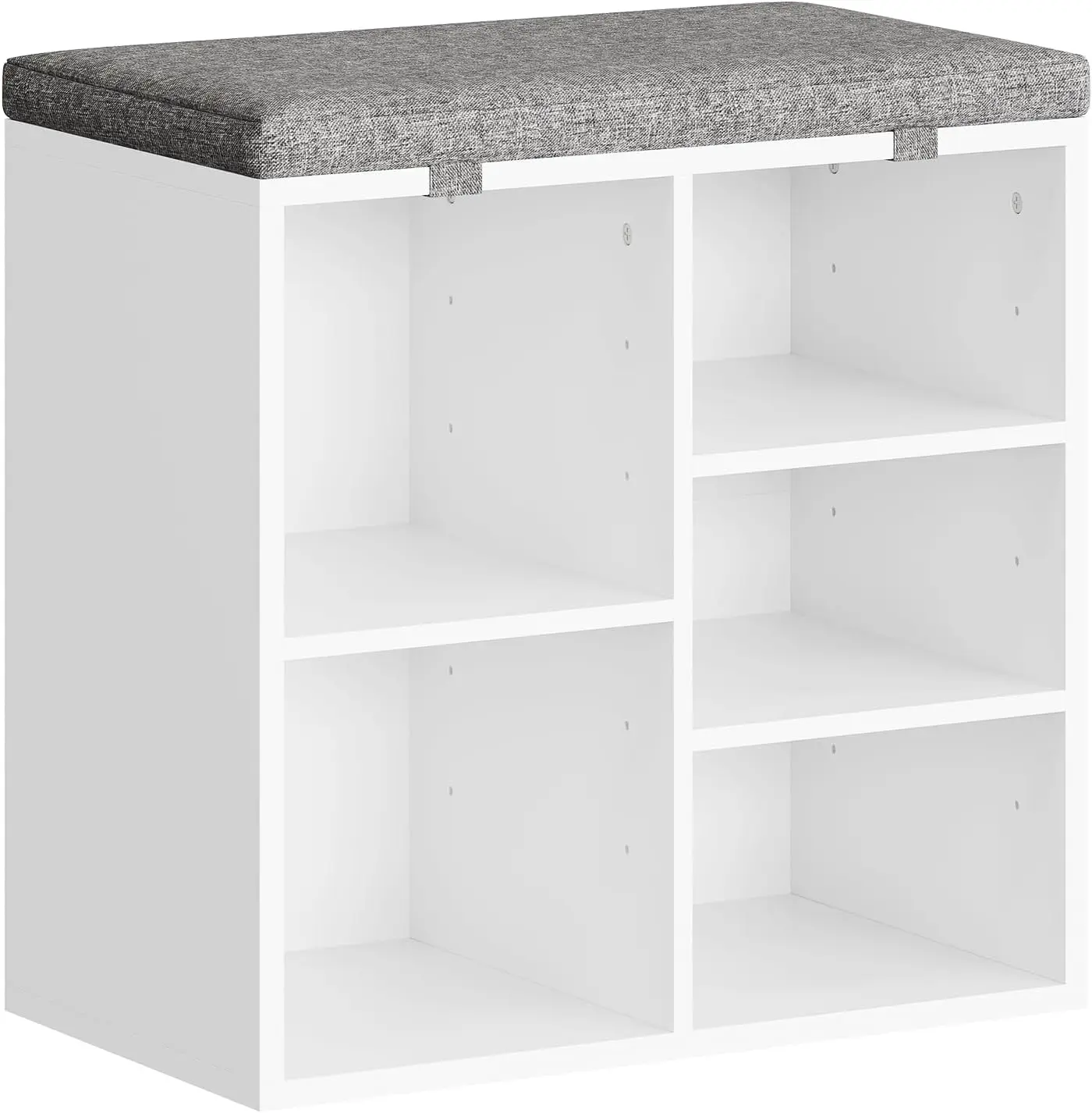Shoe Bench Engineered Wood Cushion All Seasons White