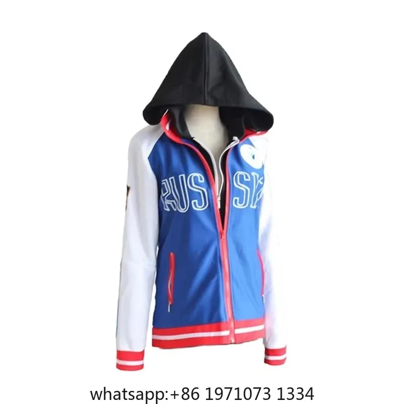 Yuri Plisetsky Cosplay Hot Anime YURI!!! on ICE Cosplay Costume Yuri Blue Jacket Coat Unisex Daily Sportswear Fake False 2 piece view 4