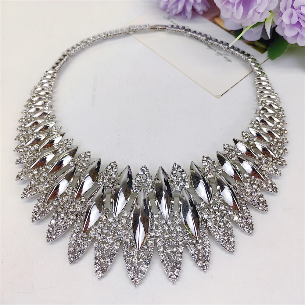 TITI Luxury 18K Silver Plated Jewelry Set Layered Petal Design Nigeria Brazilian Wedding Jewelry For Mother & Friends Best Gifts