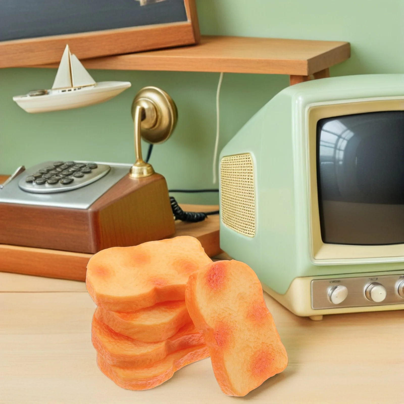 

10Pcs Simulated Bread Models Lifelike Artificial Sliced Bread for Cafe Decoration Faux Food Props Miniature Pretend Play Set