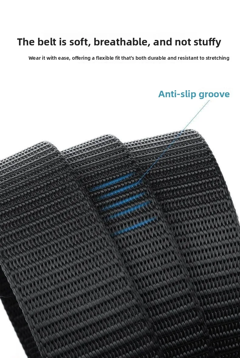 Automatischer Metallschnallen-Golfgürtel aus Canvas, gewebter Nylon-Freizeitgürtel für Herren, taktischer Gürtel für Outdoor-Sport, atmungsaktiver Jeans- und Hosen-Gürtel – Detail 5