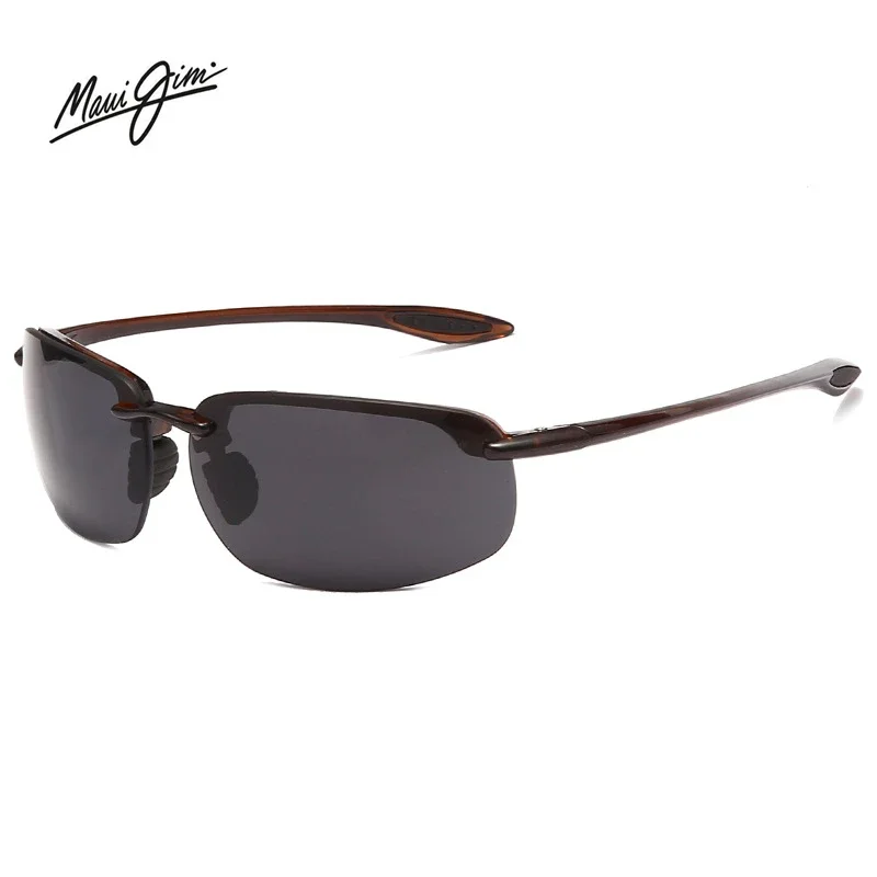 Maui Jim kacamata hitam tanpa bingkai olahraga klasik kacamata hitam Pria Wanita Pria mengemudi Golf persegi panjang bingkai sangat ringan kacamata matahari UV400