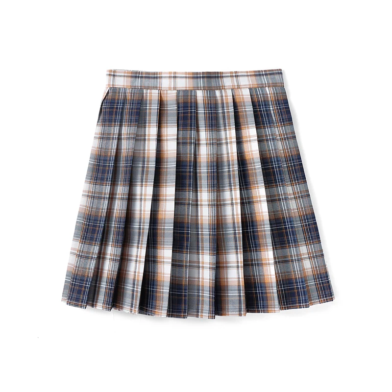 Safety Pants Skirts Adjustable Female Student JK Uniform High-waisted Plaid Pleated Mini Skirt With Lining