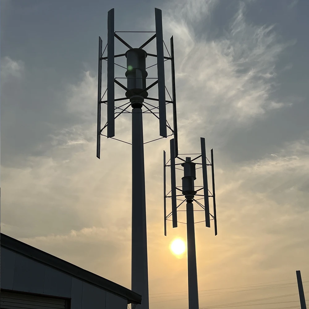 Imagem -03 - Turbina Eólica de Eixo Vertical 30kw 40kw 50kw 80kw 100kw 48v380v Energia Alternativa Livre Sistema Off Grid Controlador Híbrido