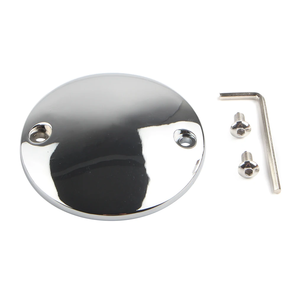 Motorbike Chrome Ignition Timing Points Cover 2 Hole for Harley Sportster XL883 XL1200 1971-up Big Twin 1970-1999