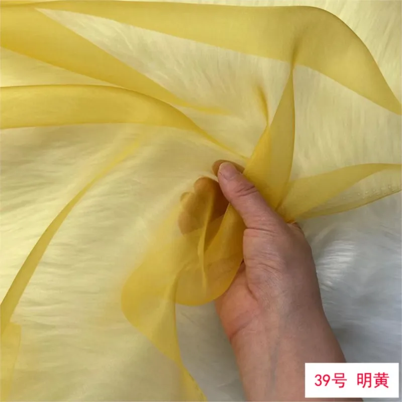 Thin transparent silk organza material gauze fabric 140cm wide stiff