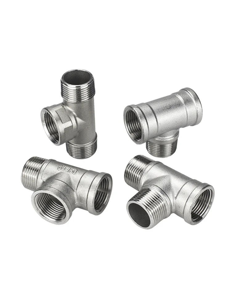 BSPT 304 Stainless Steel Male and Female Threaded Tee Fitting plumbing pipe fittings 3 Way Stainless Steel